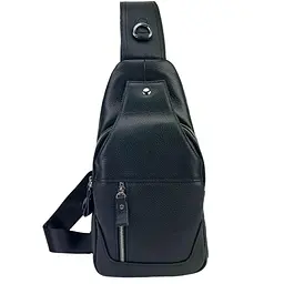 Шкіряний чорний слінг через плече Tiding Bag A25F-6809-1A чорний - мініатюра 3