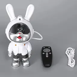 Нічник-проектор зоряного неба GALAXY NIGHTLIGHT PROJECTOR Світильник Заєць-космонавт з пультом 8 режимів - мініатюра 3