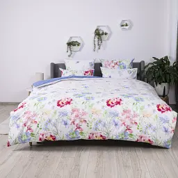 Постільна білизна двоспальна з бязі ТЕП Soft Dreams Акварельна розкіш 70x70 біла - мініатюра 2
