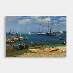 Інтер'єрна картина Харбор Нассау, Альберт Бірштадт, Albert Bierstadt, репродукція картини, 60×90 см (id7008)