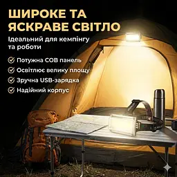 Налобный аккумуляторный фонарь RN814 с USB-зарядкой и регулировкой угла наклона - миниатюра 3