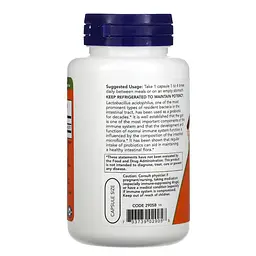 Пробіотики і пребіотики NOW Acidophilus 2 billion, 100 вегакапсул - мініатюра 3