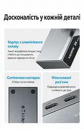 Перемикач HDMI Vention 3 входи на 1 вихід 8K 60 Гц та 4K 144 Гц/120 Гц потрібне живлення через USB-C 5 В 1 А з ІЧ-пультом сірий (AKRH0) - мініатюра 10