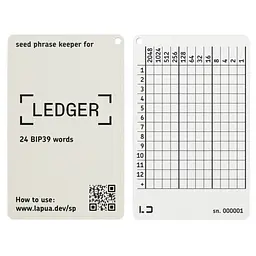 Мнемонічний планшет Lapua Seed phrase keeper for Ledger (LSPKL)
