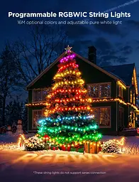 Різдвяні вогні Govee Christmas Lights 2, святкова гірлянда RGBWIC 99 футів на 300 світлодіодів з функцією відображення форми - мініатюра 2