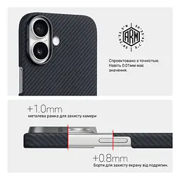 Чехол ArmorStandart BlackIcon Aramid Twill MagCase для Apple iPhone 17 Black (ARM90148) - мініатюра 6