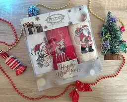 Набір новорічних рушників Gulcan 3 штуки 30x50 Merry Christmas - мініатюра 2