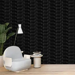 3D панель самоклеюча кладка чорна 700х770х7мм (038) SW-00000303 - мініатюра 5