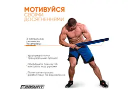 Гумова петля-еспандер Easyfit Origin 50-110 кг гумка для підтягувань, фітнесу та тренувань Синя (EF-2654-6) - мініатюра 5