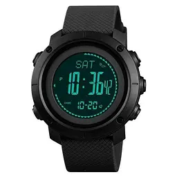 Наручний годинник чоловічий Skmei 1427 Black ABS (12376) - мініатюра 2