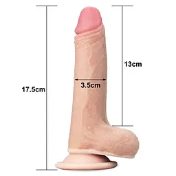 Фалоімітатор LoveToy Sliding Skin Dong 15.5 см тілесний - мініатюра 12