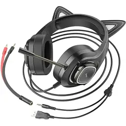 Навушники Hoco HF Stereo W107 Black (6931474791252) - мініатюра 5