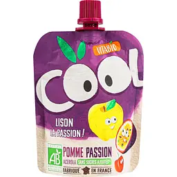 Органічне пюре Vitabio Cool Fruits з яблуком та маракуєю 90 г