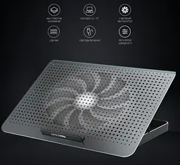 Охолоджувальна підставка для ноутбука до 17 дюймів OfficePro OPCP-500 2xUSB 1xfans - мініатюра 4