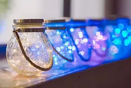 LED-світильник садовий Нічник скляний з сонячною батареєю 30LED RGB - мініатюра 2