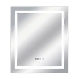 Дзеркало Qtap Mideya 700x800 з LED-підсвічуванням Touch, з антизапотіванням, з годинником, диммером яскравості QT2078DCF7080W - мініатюра 4