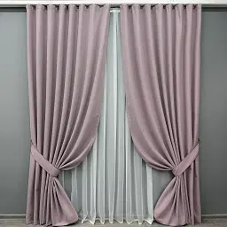 Комплект штор VR-Textil Ashen Night блекаут 2 шт 150x290 см пудровий (1843ш) - мініатюра 2