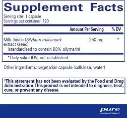 Силімарин Pure Encapsulations Silymarin 120 капсул - мініатюра 2