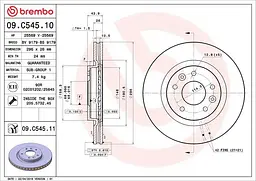 Диск тормозной Nissan X-trail III Rogue, Qashqai II 10-25г Brembo ( 09.C545.11 )