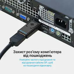 Відеоадаптер Vention перехідник з DisplayPort (DP) штекера на HDMI гніздо 1080p 60 Гц потрібен кабель HDMI зі штекерами на обох кінцях з одночасною передачею аудіо та відео дублювання екрана та розширення робочого столу для Windows / Mac OS / Linux чорний (HBKB0) - мініатюра 5