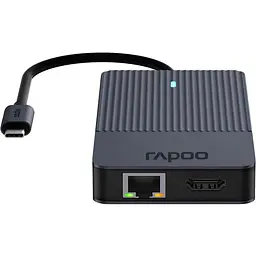 USB-Хаб Rapoo USB-C хаб UCM-2004, 8 в 1, черний (UCM-2004) - мініатюра 5