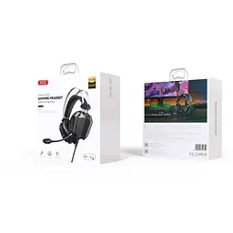 Ігрові накладні навушники XO-GE-07 Static RGB Long mic USB+Dual 3.5mm, 2.2м, Чорний - мініатюра 4