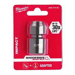 Перехідник ударний ShW MILWAUKEE, з квадрата 1/2'' на 1/4'' Hex - мініатюра 2