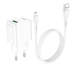 Комплект зарядний блок і кабель Hoco Proton C98A Micro USB Cable 1USB 18W білий - мініатюра 4