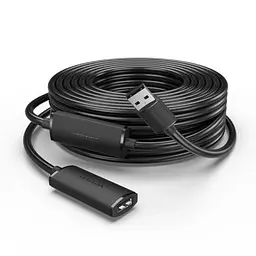 Дата кабель USB 2.0 AM/AF 15.0m Active black Vention (CBKBN)