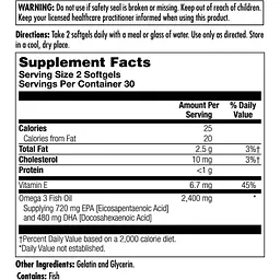 Омега-3 720 EPA / 480 DHA KAL 60 м'яких капсул - мініатюра 2