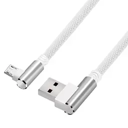 Micro usb кабель з Г-подібними роз'ємами - 3 метри, білий (100914) - мініатюра 2