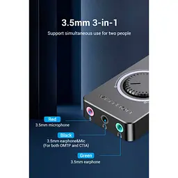 Звукова плата Vention Audio USB 3х3,5mm jack 0.15m Volume Control (CDRBB) - мініатюра 5