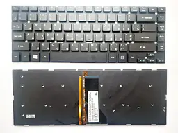 Клавіатура для ноутбука Acer Aspire 3830 чорна з підсвічуванням, без рамки
