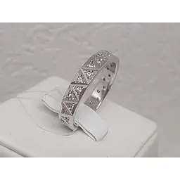 Срібне кільце Qvaliz з фіанітами. 901-00237 19 - мініатюра 3