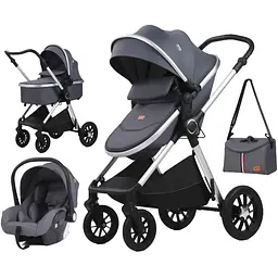 Коляска універсальна 3 в 1 Kidilo H2D Grey