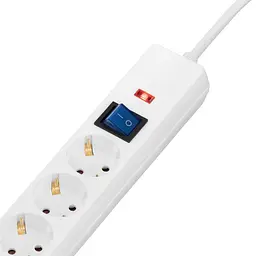 Подовжувач мережевий з фільтром 5 розеток 3 метри 2E Power Extension 5 Type F 3m 16 A Filter White