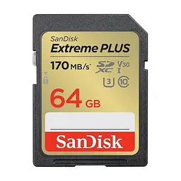 Карта памяти SanDisk 64GB SD class 10 UHS-I Extreme PLUS (SDSDXW2-064G-GNCIN)