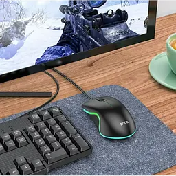 Ігрова комп'ютерна мишка провідна чорна миша з підсвічуванням HOCO GM19 Enjoy RGB - мініатюра 8
