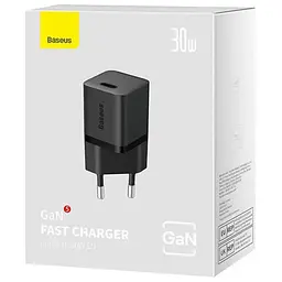 Мережевий зарядний пристрій Baseus GaN5 Fast Charger Xiaomini 1C 30W EU CCGN070401 Black - мініатюра 3