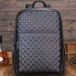Рюкзак чоловічий шкіряний міський для ноутбука та документів Tiding Bag 13292 чорний