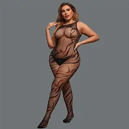 Спокусливий бодістокінг з відкритим доступом L-XXL Чорний - мініатюра 2