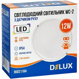 Світильник Delux WC-2 12 Вт 5000K IP54 з датчиком руху (90021164) - мініатюра 4