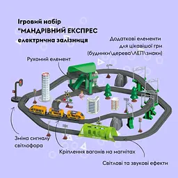 Ігровий набір Otamanko Мандрівний Експрес помаранчевий 98 деталей - мініатюра 2