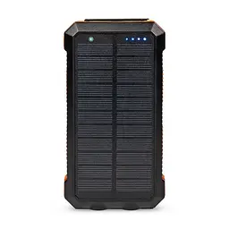 Повербанк з сонячною панеллю 20000mAh Power Bank Kraft KPB-U2230WFCSL Orange бездротова зарядка LED-ліхтар (43-00064)