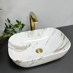 Умивальник VBI Ravenna aiax glossY накладний VBI-011205, Мармур - мініатюра 2