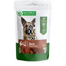 Ласощі для собак, полоски з утиного філе, Nature's Protection Snacks For Dogs, Duck Breast Strips 75г