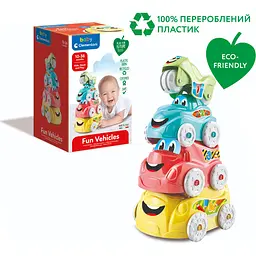 Іграшка-пірамідка Baby Clementoni Fun Vehicles розвиваюча (17111) - мініатюра 5