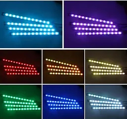 LED Підсвічування Салон неоновий 12V 22x4см RGB5050 (Пульт Прикурювання USB) 4 шт. - мініатюра 3