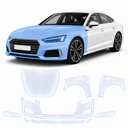 Антигравійна захисна бронеплівка за лекалами для Audi A5 F5 facelift 2020-2024 - передня частина авто (капот бампер крила))