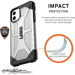 Оригінальний протиударний чохол UAG для iPhone 11 Plasma Ice 11171314343 прозорий бампер - мініатюра 10